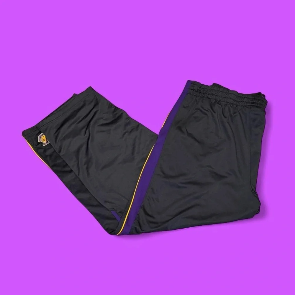 NBA Lakers Black Straight Leg Joggers with Yellow Purple trim and Logo XXL
